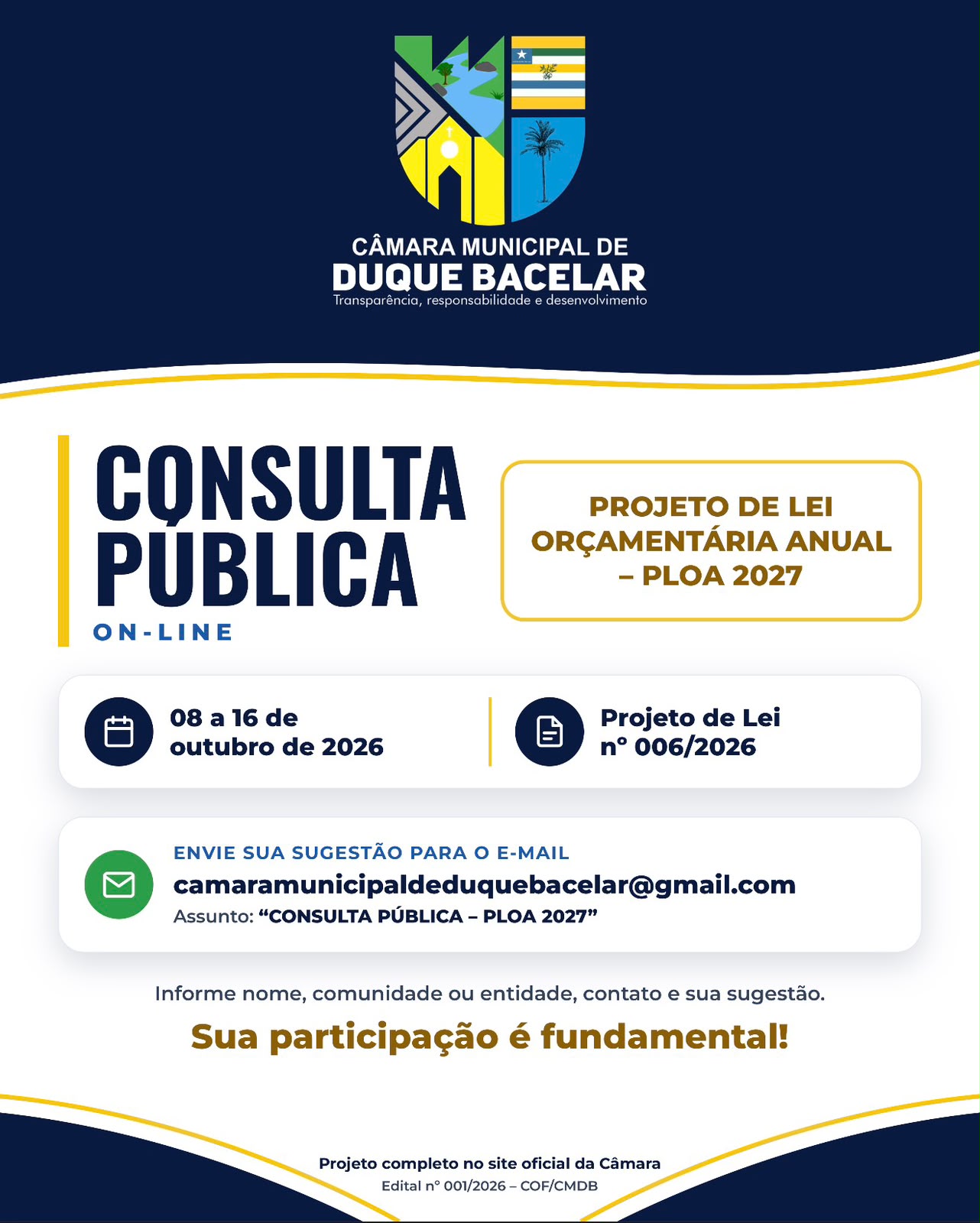 CONSULTA PÚBLICA ON-LINE – PLOA 2027